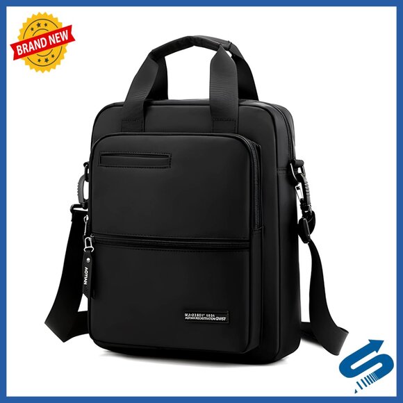 Men's Nylon Messenger Bag for 14-Inch Laptop Water Resistant 9 Pockets